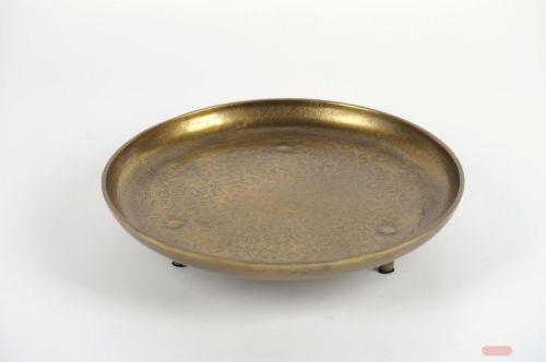 Bild von Schale, mit 3 Füssen Alu Ø41x H9cm, raw gold