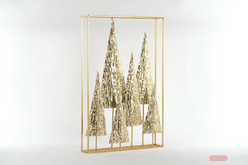 Bild von Bild, Tannen - Metall L50x 10x H75cm, bois d'or