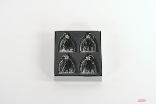 Bild von Schmuckstück, Glas hängend - Ø5x H7cm S/4, klar