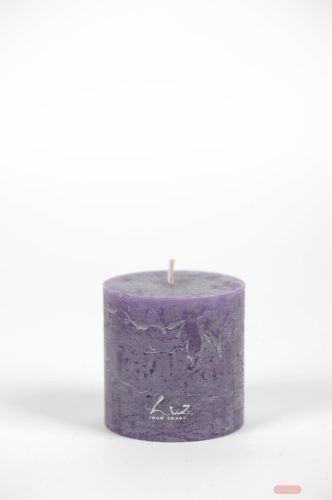 Bild von Rustic Zylinderkerze, 19cm x Ø90mm, violett*
