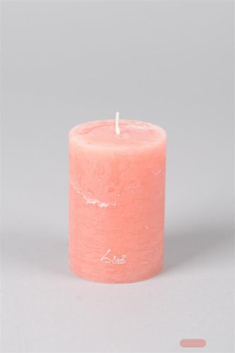 Bild von Rustic Zylinderkerze, 13cm x Ø90mm, peach pink