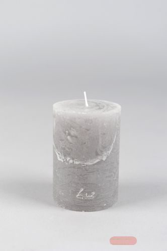 Bild von Rustic Zylinderkerze, 13cm x Ø90mm, hellgrau