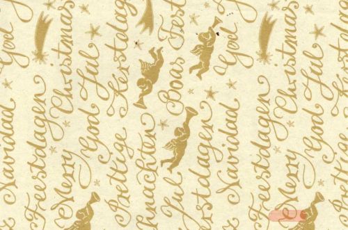 Bild von Blm-Papier,  50cm - Kalligraphie, creme-gold