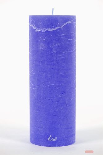 Bild von Rustic Zylinderkerze, 27cm x Ø100mm, cobalt