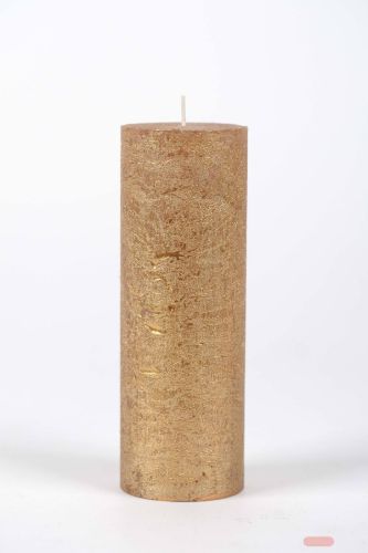 Bild von Metallic Zylinderkerze, 15cm x Ø50mm, gold