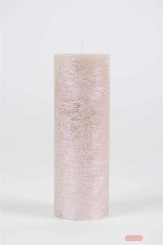 Bild von Metallic Zylinderkerze, 15cm x Ø50mm, pearl