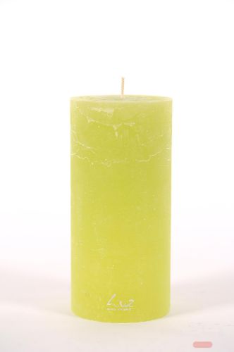 Bild von Rustic Zylinderkerze, 19cm x Ø90mm, limette
