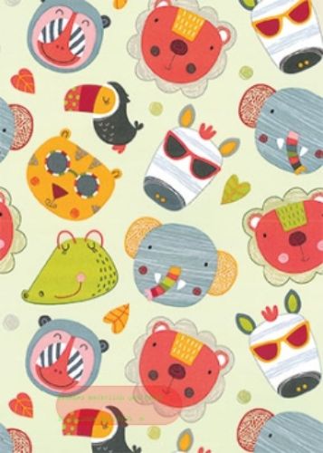 Bild von Bogen 70x 100cm, Serengeti Tiere, bunt