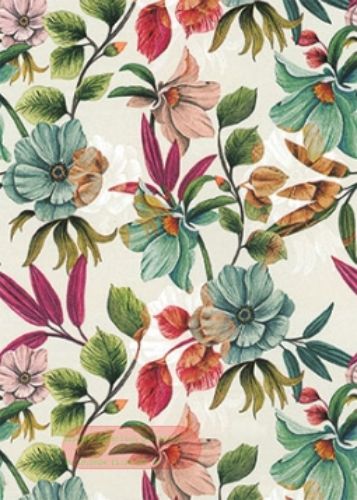 Bild von Rolle 200m x  70cm, Verona Blumen, bunt-weiss