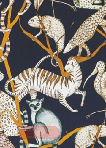 Bild von Rolle 200m x  50cm, Surinam Tiere, ecru-schwarz