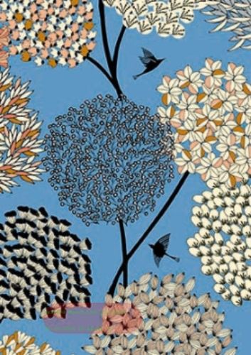 Bild von Rolle 200m x  50cm, Yamato Blumen, bunt-blau