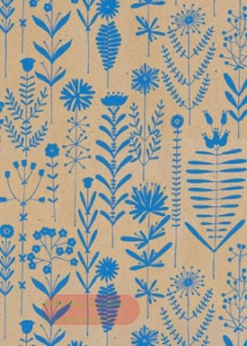 Bild von Rolle 200m x  30cm, Ischia Blumen, blau