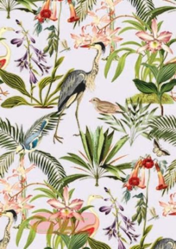 Bild von Rolle 200m x  30cm, Saigon Vögel, bunt-weiss