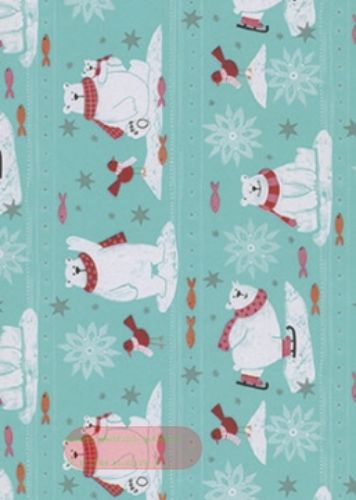 Bild von Bogen 70x 100cm, Trondheim Eisbär, türkis-weiss