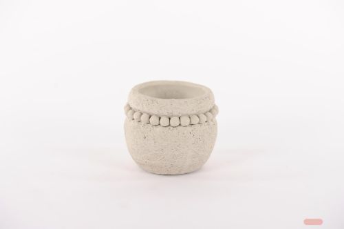 Bild von Blumentopf, Pearly zement Ø13.2x H11cm, grau