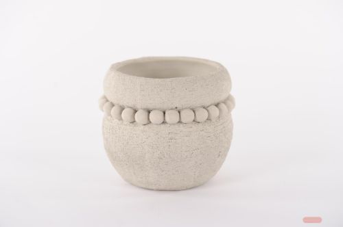 Bild von Blumentopf, Pearly zement Ø19.2x H16.3cm, grau