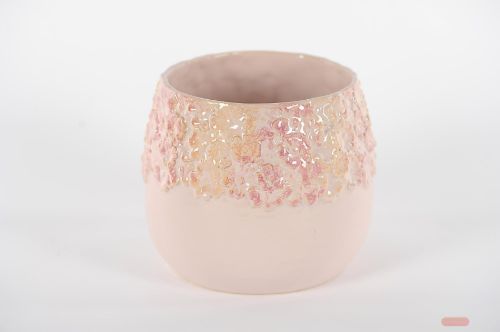 Bild von Blumentopf, Flowered Ø20x H16.5cm, soft pink