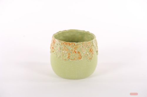 Bild von Blumentopf, Flowered Ø15.5x H13.5cm, green
