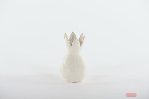 Bild von KeramikVase, Zwiebel Ø8x H13.5cm, weiss