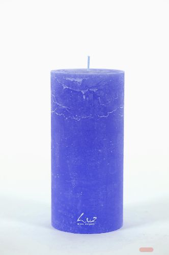 Bild von Rustic Zylinderkerze, 19cm x Ø90mm, cobalt