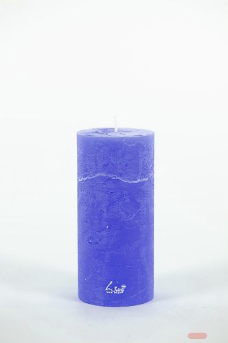 Bild von Rustic Zylinderkerze, 15cm x Ø70mm, cobalt
