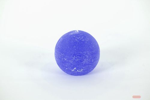 Bild von Rustic Kugelkerze, Ø 80mm, cobalt