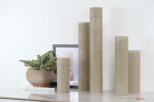 Bild von Rustic Zylinderkerze, 30cm x Ø90mm, eukalyptus