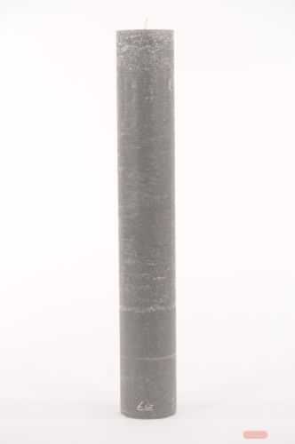 Bild von Rustic Zylinderkerze, 60cm x Ø90mm, hellgrau