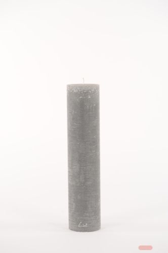 Bild von Rustic Zylinderkerze, 40cm x Ø90mm, hellgrau