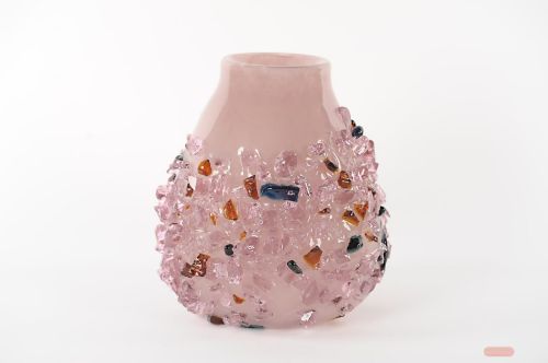 Bild von Glasvase, Fragmented Ø27x H28cm, pink mist