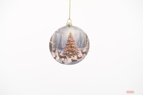 Bild von Glasanhänger, Christmas Forest Ø10x H4cm, bunt