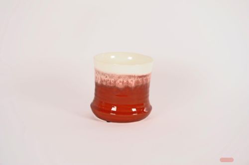 Bild von Blumentopf, Ombre- Keramik Ø13x H12.5cm, venetian-rot