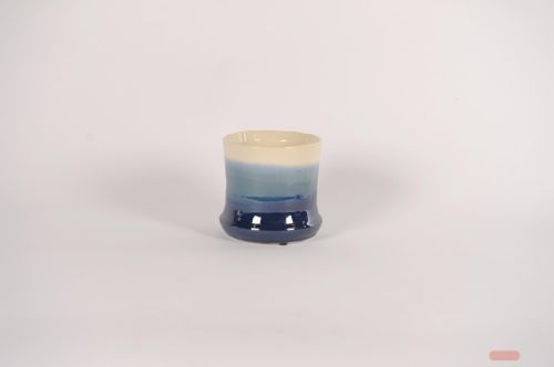 Bild von Blumentopf, Ombre- Keramik Ø13x H12.5cm, capri-blue