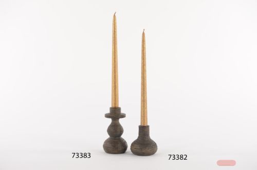 Bild von Kerzenständer, Brownwood Ø8.5x H9cm, braun
