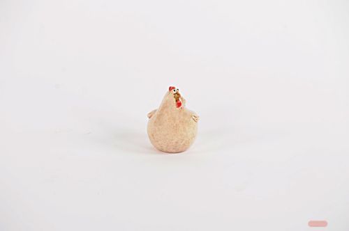 Bild von Huhn Poulet, Keramik - L6.6x 6.5x H8.2, weiss