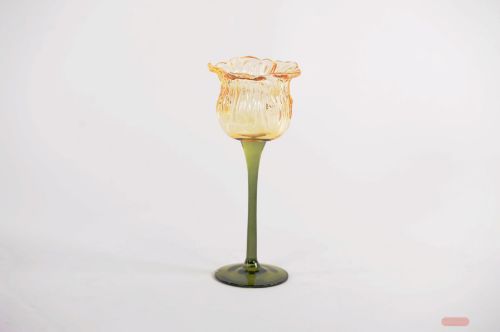 Bild von Teelichthalter, Floral light - Ø10x H22.5cm, gelb