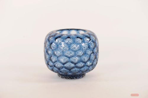 Bild von Glasvase, Retro flor Ø23.5x H19.5cm, ice blue