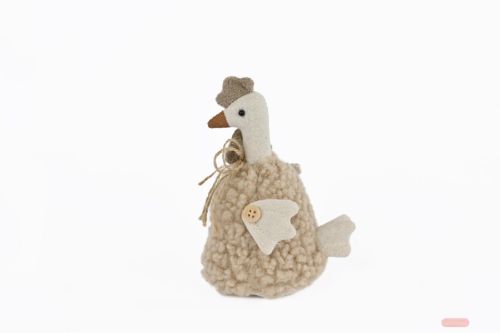 Bild von Huhn, Frizzle - Wolle L7x 9x H15, weiss