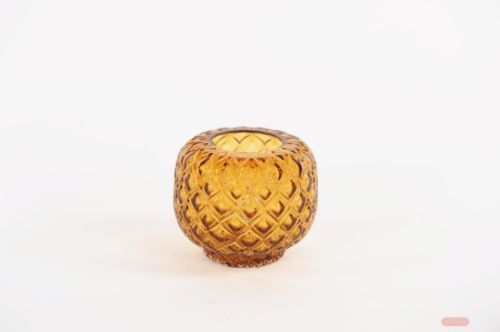 Bild von Glasvase, Retro flor Ø12.5x H11cm, pineapple