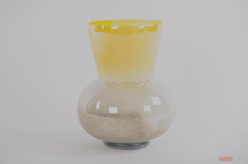 Bild von Glasvase, Dualis - Ø27.9x H35.6cm, lemon/grey
