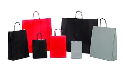 Bild von Tragtasche, B14+08 x H21cm - Pk, schwarz