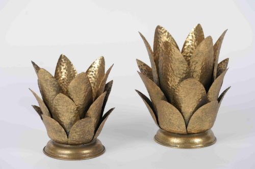 Bild von Pflanze, Teelichthalter - Ø30x H26cm, bronce