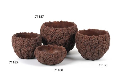 Bild von Blumentopf, Fruit fossil Ø15x H11.5cm, d'braun