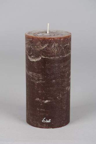 Bild von Rustic Zylinderkerze, 20cm x Ø100mm, chocolat