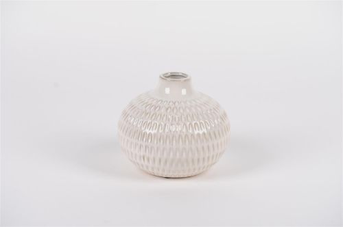 Bild von Vase, Keramik Ø18x H15cm, weiss