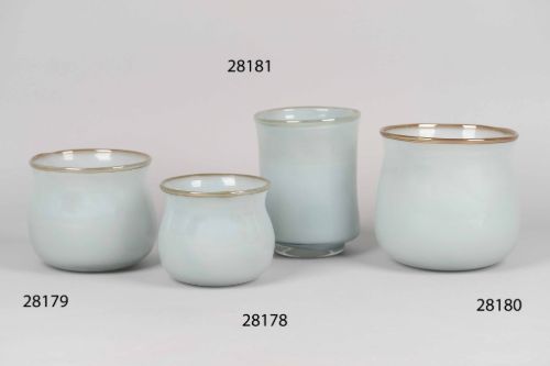 Bild von Glasvase, The new chic Ø18x H16cm, grau-blau*