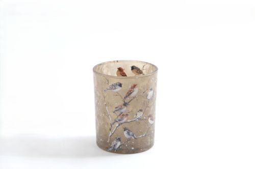 Bild von Windlicht Votiv, Birds Ø10x H12.5cm, bunt
