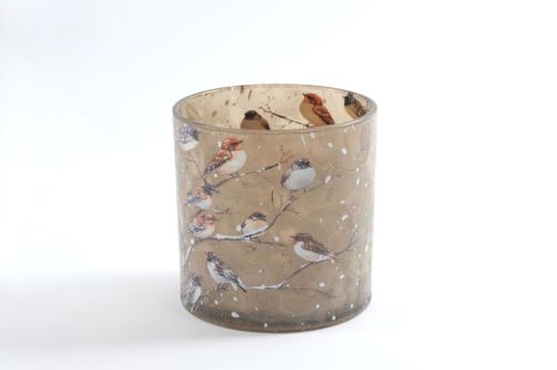 Bild von Windlicht Votiv, Birds Ø15x H15cm, bunt