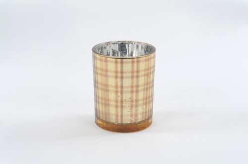 Bild von Windlicht Votiv, Ecossais Ø10x H12.5cm, gold