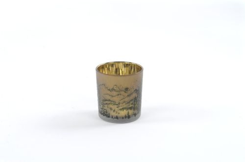 Bild von Windlicht Votiv, Mountains Ø7.3x H8cm, bunt